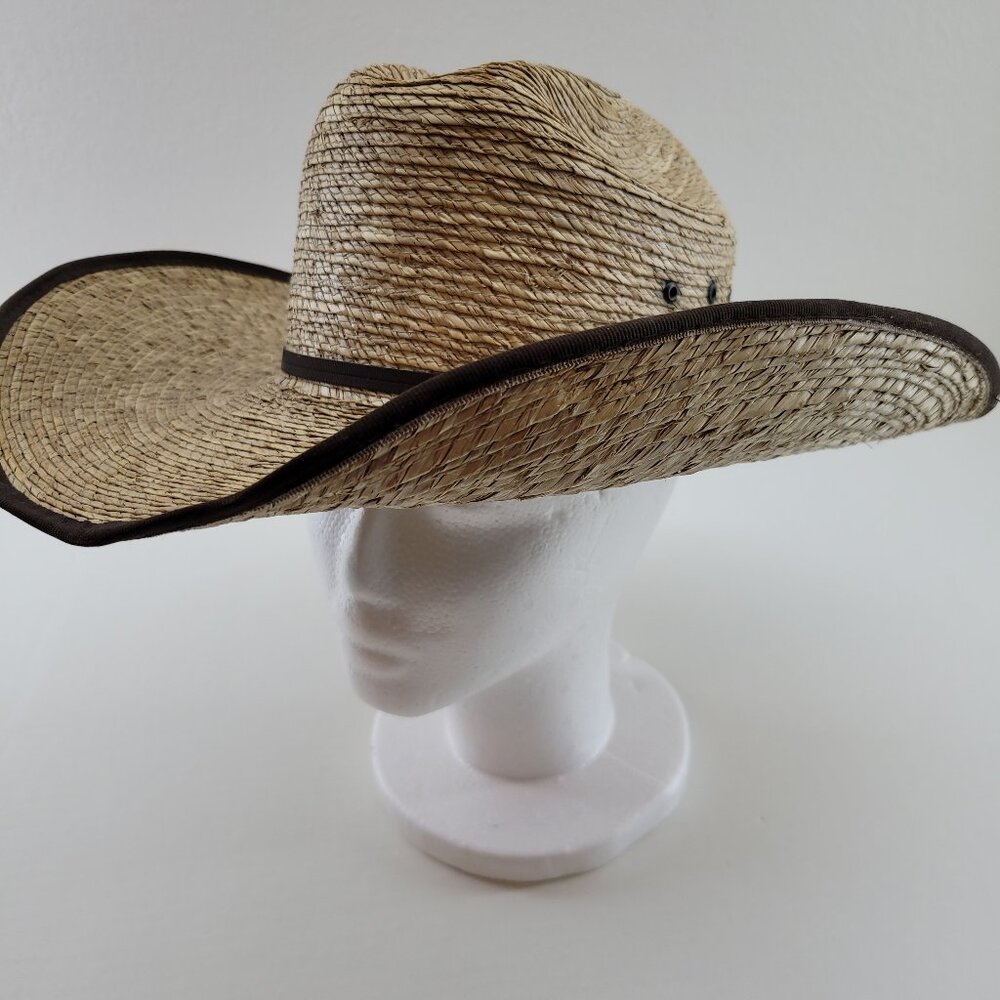 Twister Western Cowboy Hat Straw or Palm Leaf Size 7 USA Men's